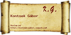 Kontsek Gábor névjegykártya